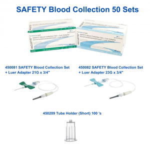 SAFETY Blood Collection Sets + Luer Adapter